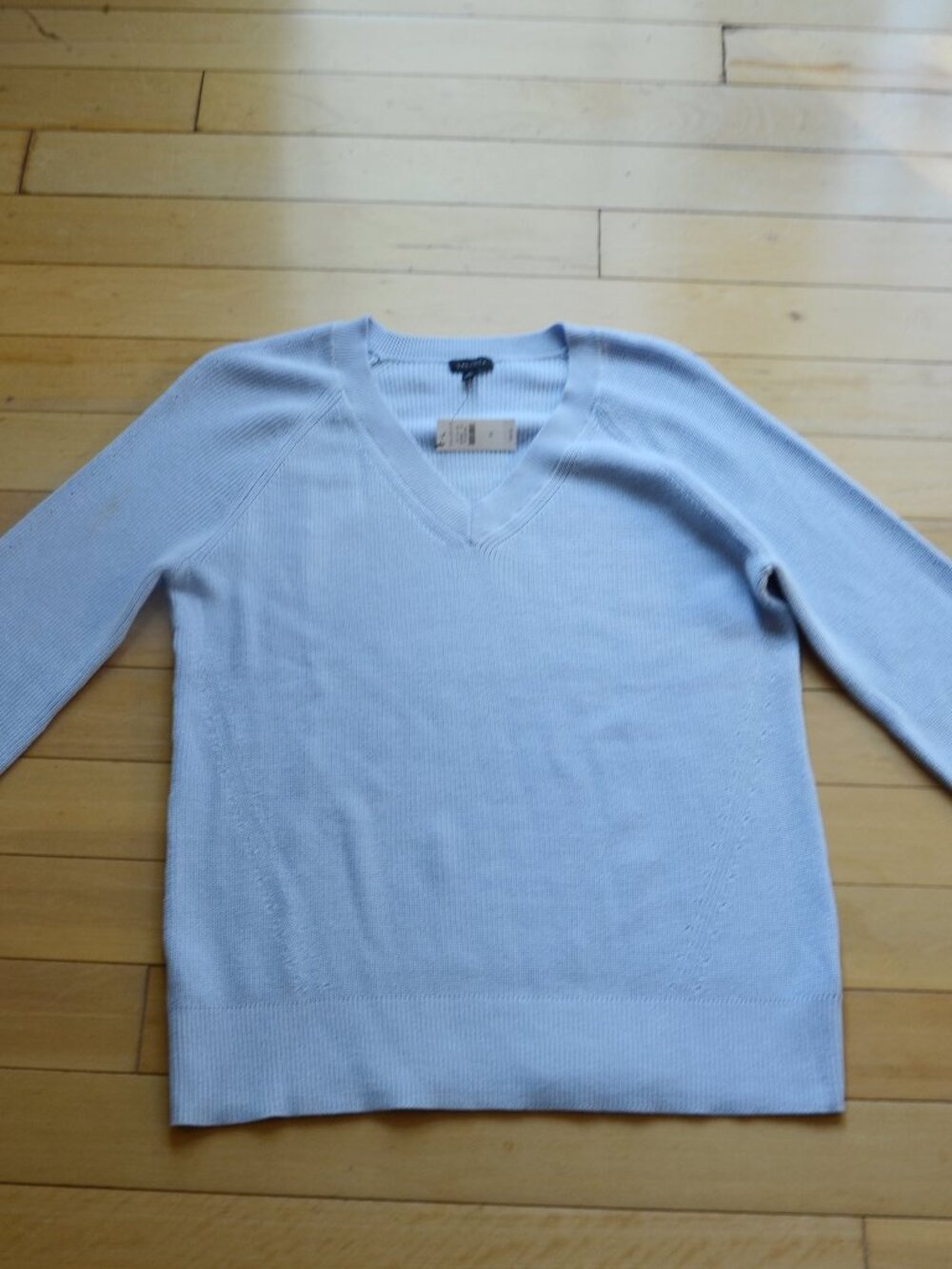 Talbots V Neck Aqua Blue Sweater Size M NWT